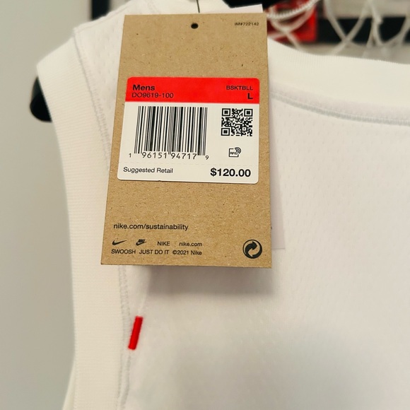 Nike Men's White Basketball Jersey - Picture 3 of 3